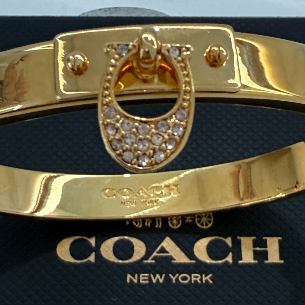 Coach Gold Bangle with Crystal Details